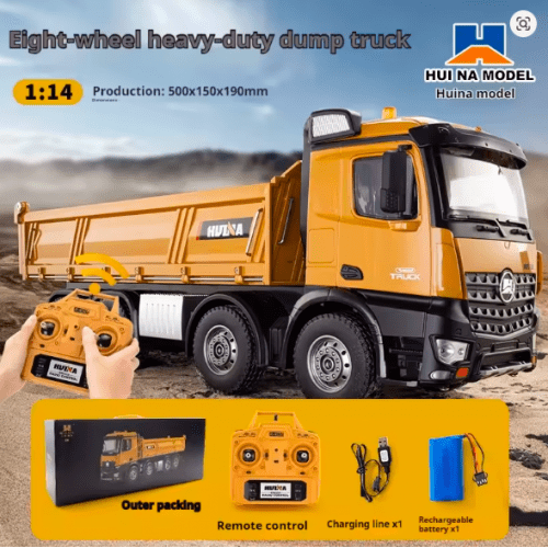 1/14サイズ　8輪ダンプカーラジコン　HUINA1536　メタル部品搭載 1/14サイズ 8輪ダンプカーラジコン HUINA1536 メタル部品搭載